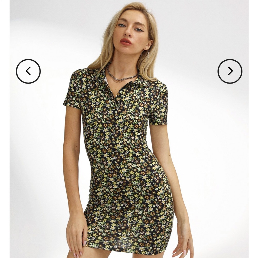 floral collar mini dress